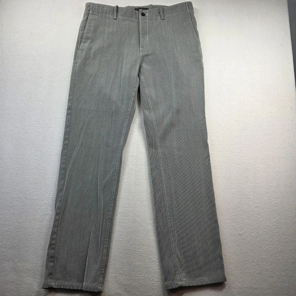 Banana Republic Emerson‎ Pant 34x34 Light Gray Wool Blend Pinstripe Trouser